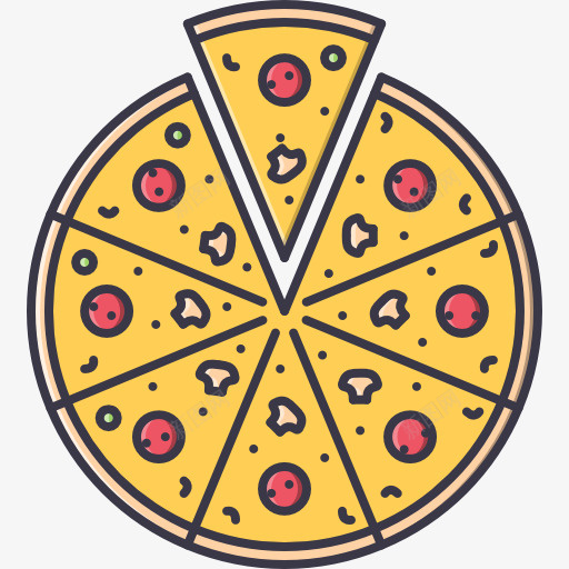 卡通美味的披萨饼png免抠素材_新图网 https://ixintu.com 圆形披萨 手绘图 披萨饼 美味的 美食 食物
