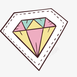 钻石贴纸创意卡通彩色钻石贴纸矢量图高清图片