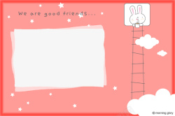 粉红色的小兔子彩色相框高清图片