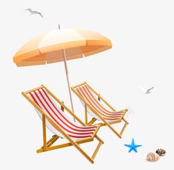 沙滩椅沙滩伞图标图标