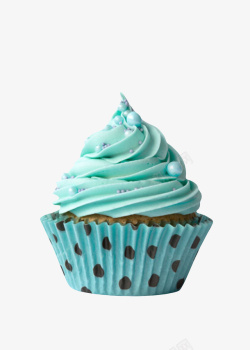 西式甜品屋蓝色旋转的奶油蛋糕实物高清图片