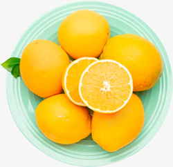 一盘橙子水果盘子橙子素材