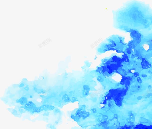 蓝色水彩晕染装饰png免抠素材_新图网 https://ixintu.com 晕染 水彩 渲染 蓝色 装饰图案