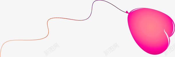 长线粉色爱心气球png免抠素材_新图网 https://ixintu.com 气球 爱心 粉色 长线