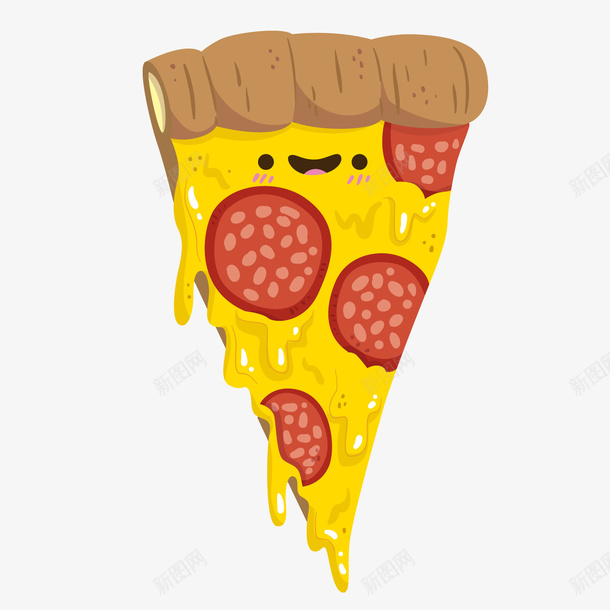 卡通表情三角披萨png免抠素材_新图网 https://ixintu.com 三角披萨 卡通披萨 卡通美食 美味食物 背景装饰