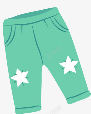 绿色卡通宝宝裤子矢量图图标图标