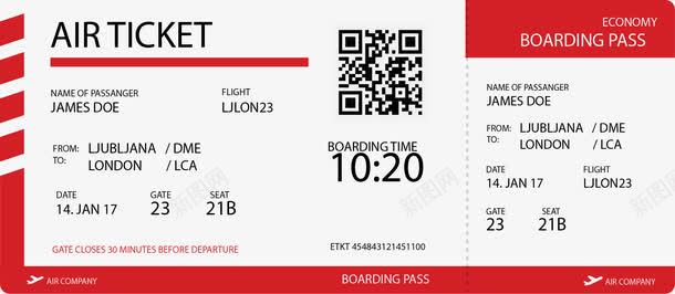 红色商旅机票模板png免抠素材_新图网 https://ixintu.com 出差 旅游 机票 登机牌模板 红色