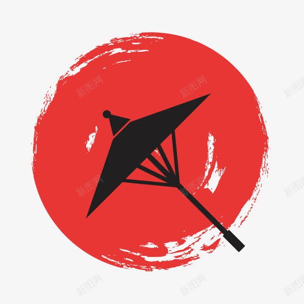 和风雨伞png免抠素材_新图网 https://ixintu.com 卡通 和风花纹 日式 绘画 花纹 雨伞