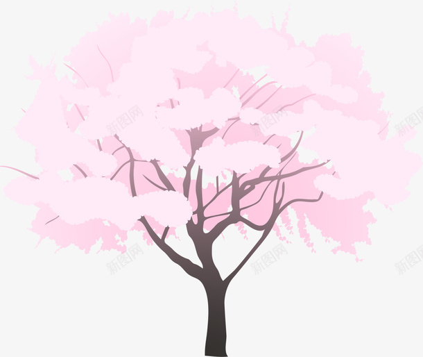 粉色美丽春季树木png免抠素材_新图网 https://ixintu.com 大树 春天 春季 春日 树木 桃树 自然 花树