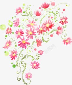 手绘粉色花卉画册封面素材