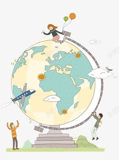 站在地球仪上的孩子png免抠素材_新图网 https://ixintu.com 地球仪 学习 学生 孩子 游学 站在