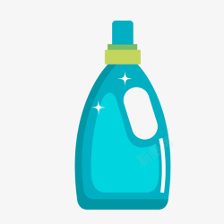 蓝绿色瓶装洗衣液矢量图素材