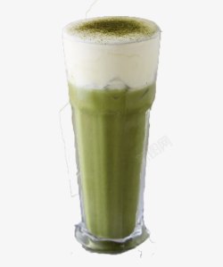 抹茶奶绿抹茶冰沙奶盖元素高清图片