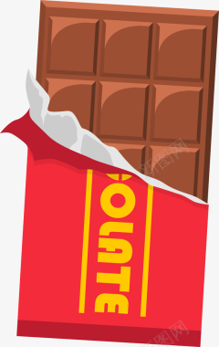 巧克力棒红色包装的巧克力背景