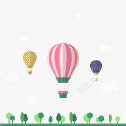简单热气球插画矢量图高清图片