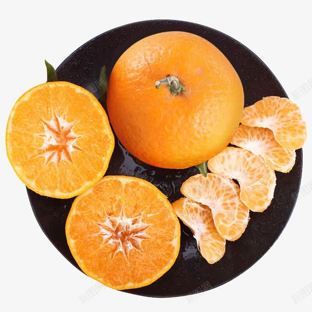 一盘橘子png免抠素材_新图网 https://ixintu.com 卡通 叶子 手绘 橘子 橙色 水果 盘子 绿色 黑色