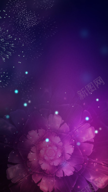 紫色梦幻烟花品牌死首饰H5宣传海报背景背景