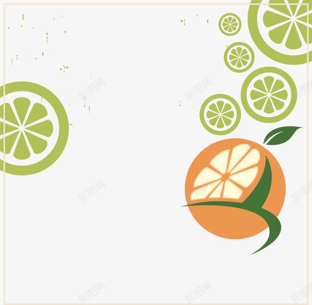 绿色简约柠檬背景png免抠素材_新图网 https://ixintu.com 免抠PNG 果实 柠檬 橙子 水果 简约 绿色 背景 边框纹理