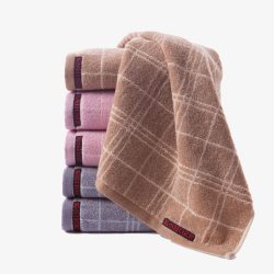 纯棉彩色毛巾堆放好的毛巾高清图片