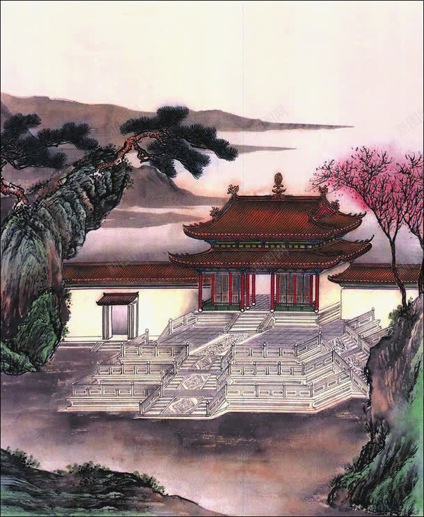 青墨山水画png免抠素材_新图网 https://ixintu.com 国画 山水风光 水墨画 青墨山水画