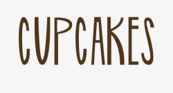 咖啡色蛋糕底大写Cupcakes英文字母高清图片