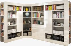 白色书柜书柜简约现代书架高清图片