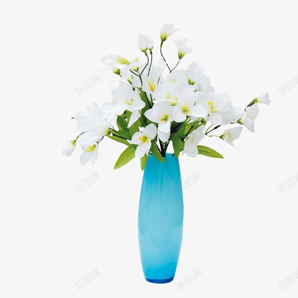 花瓶png免抠素材_新图网 https://ixintu.com 客厅装饰 室内装饰 欧美风插花 玄关装饰 白色花朵 花瓶