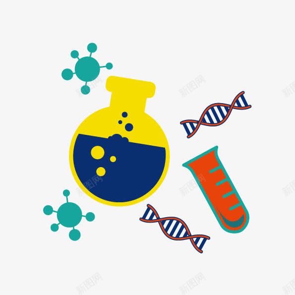 化学生物实验用具png免抠素材_新图网 https://ixintu.com dna png图库 元素 免费png 免费下载 实验室 矢量png图形 矢量实验 蒸馏瓶 试管