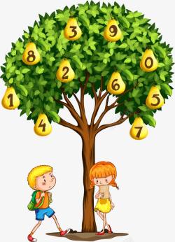 数学题背景儿童数学果树高清图片