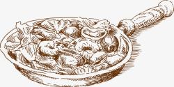 欧式精细手绘食物素材披萨矢量图高清图片