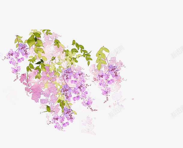 花儿开了png免抠素材_新图网 https://ixintu.com 春天到了 简单的唯美图片 紫色的花 背景图片 装饰图案