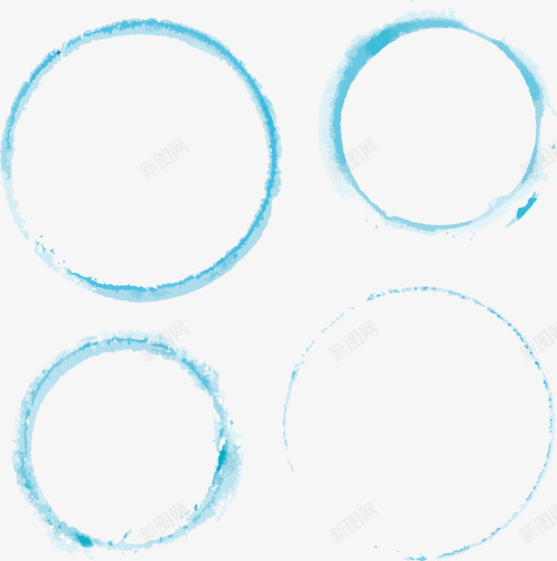 蓝色圆圈水墨画png免抠素材_新图网 https://ixintu.com 圆圈 水墨画 水彩圆圈 蓝色