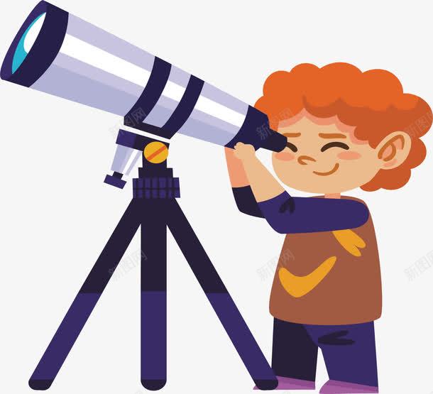 天文学家png免抠素材_新图网 https://ixintu.com 天文学家 天文望远镜 矢量素材 观察星象