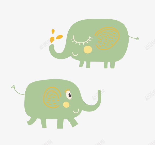 大象psd免抠素材_新图网 https://ixintu.com 儿童节 六一素材 卡通素材 大象logo 大象装饰画 手绘素材 背景装饰