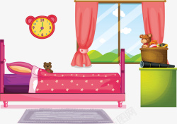 床铺可爱粉红色女孩房间高清图片