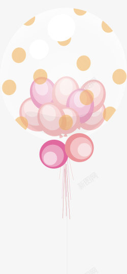 粉红色波点透明的气球矢量图高清图片