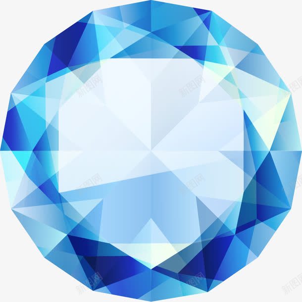 蓝色水晶钻石png免抠素材_新图网 https://ixintu.com 一颗 卡通 手绘 水晶 美丽 蓝色 装饰 钻石