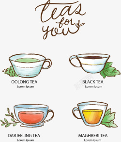 茶叶菜单手绘卡通茶叶菜单高清图片