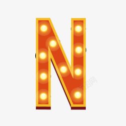 数字尾巴图标数字字母字母N霓虹灯字体素材