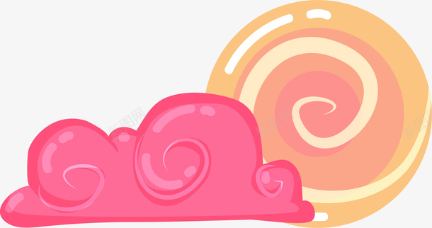 童话糖果png免抠素材_新图网 https://ixintu.com 卡通可爱 彩色底纹 矢量图案 粉色云朵 糖果 设计图