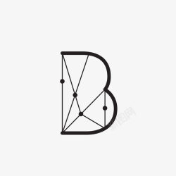 B112字母创意线条几何字母B矢量图高清图片