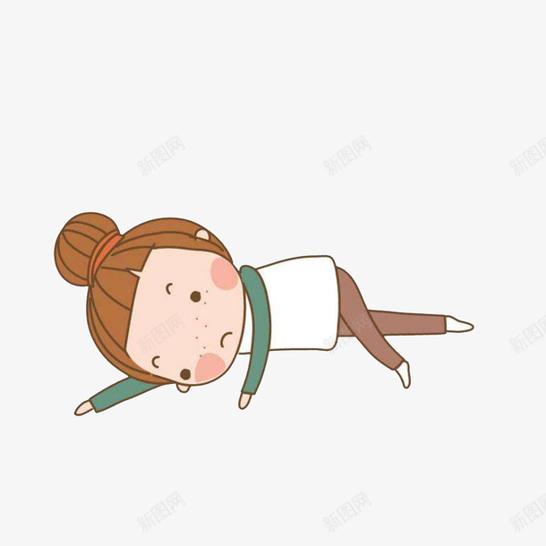 卡通侧躺在地上的小女孩png免抠素材_新图网 https://ixintu.com 不开心表情 侧躺在地上 卡通小女孩 心情烦闷 躺着的小孩