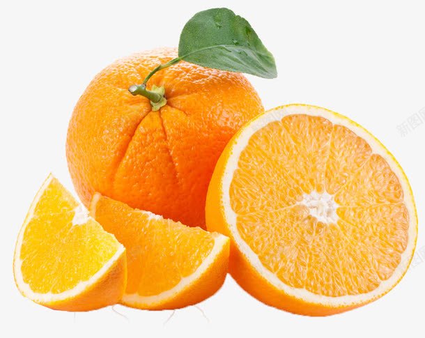 水果橙子元素png免抠素材_新图网 https://ixintu.com PNG 健康 切开 新鲜水果 橘子 橙子 橙汁 橙色 水果 绿叶