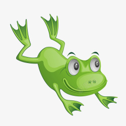 创意青蛙手绘绿色蹦跳青蛙矢量图高清图片