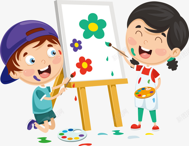 正在画画的孩子矢量图eps免抠素材_新图网 https://ixintu.com 儿童 儿童画画 画画 矢量图 矢量画画 练习画画 绘画 绘画PNG 绘画下载