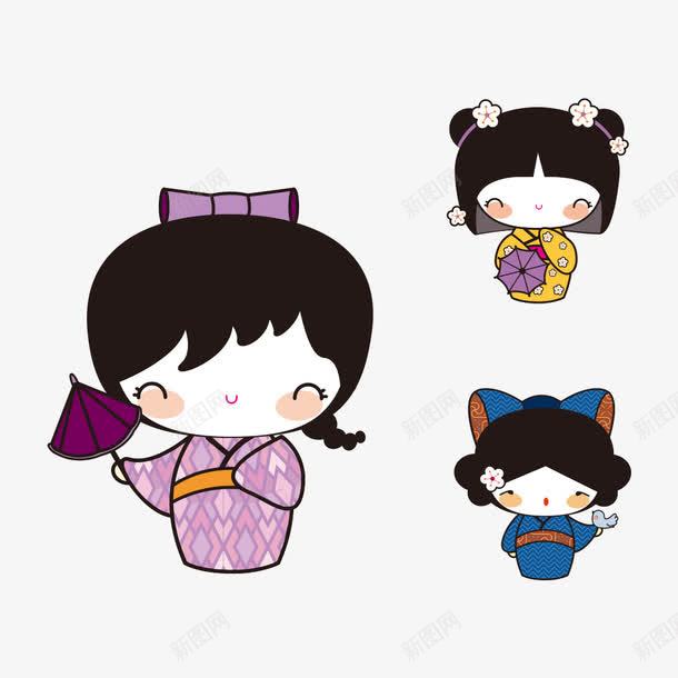 和服png免抠素材_新图网 https://ixintu.com 人物 卡通女孩 和服 和服女孩 日本文化 服装 服饰 跪姿