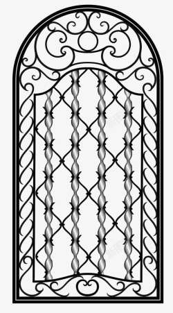 铁门花纹古典阳台围栏高清图片