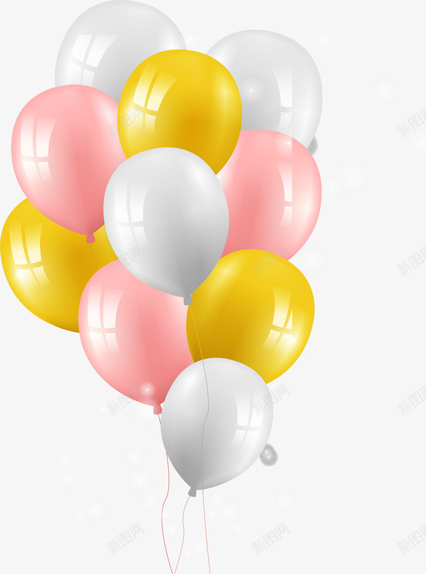 粉色小清新气球png免抠素材_新图网 https://ixintu.com 免扣气球 小清新气球 气球墙 粉色气球 黄色气球