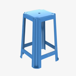 三个小塑料凳蓝色高脚凳子高清图片
