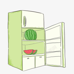 手绘冰箱卡通手绘夏季简笔画冰箱高清图片